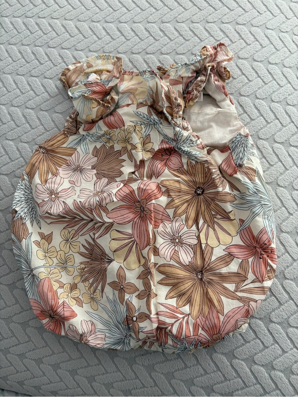 Janie and Jack Floral Baby Romper in Cream, Pink & Yellow